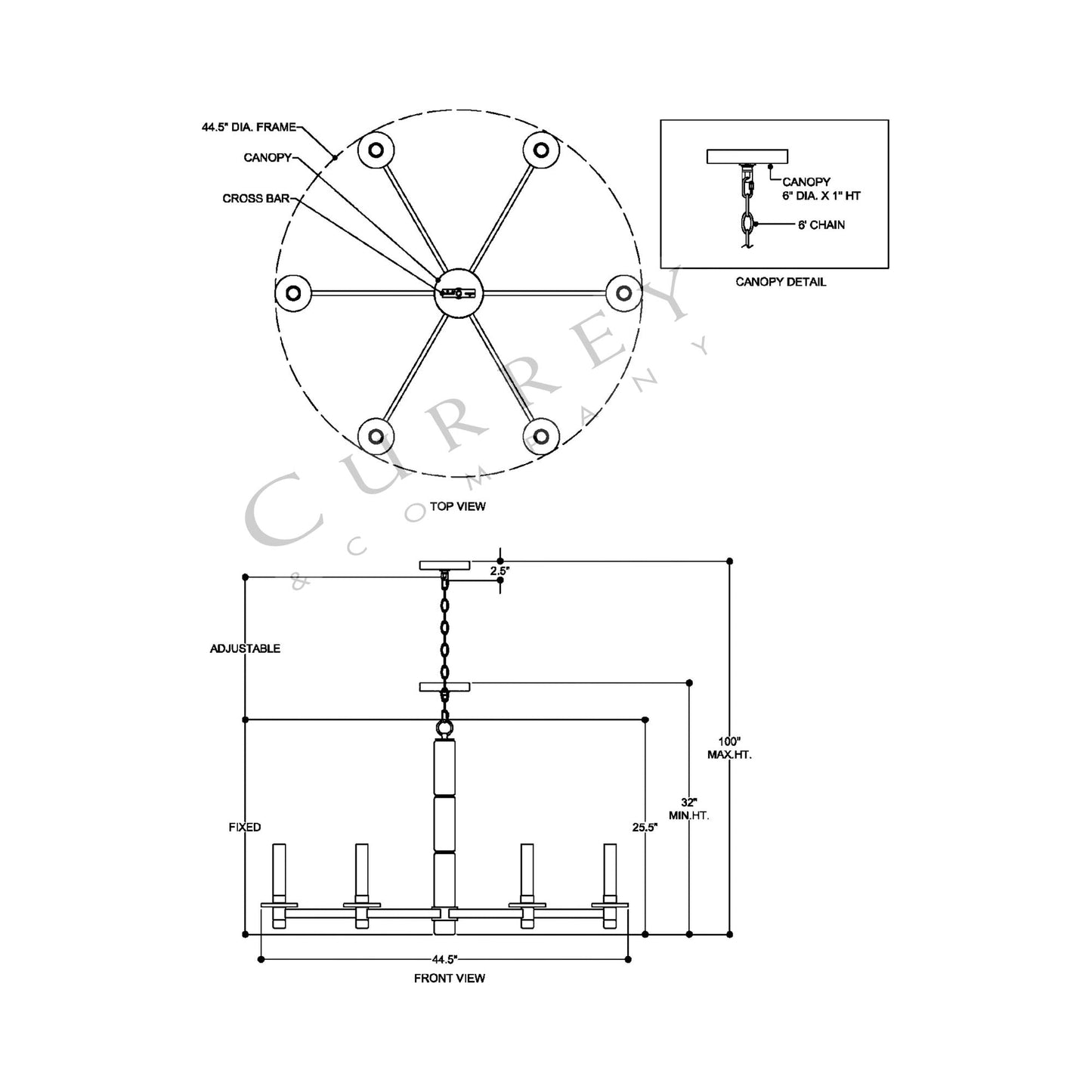 Marcelo Chandelier - line drawing.