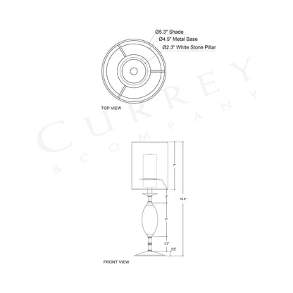 Marche LED Rechargeable Table Lamp - line drawing.