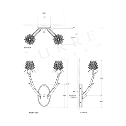 Marilee Wall Light - line drawing.