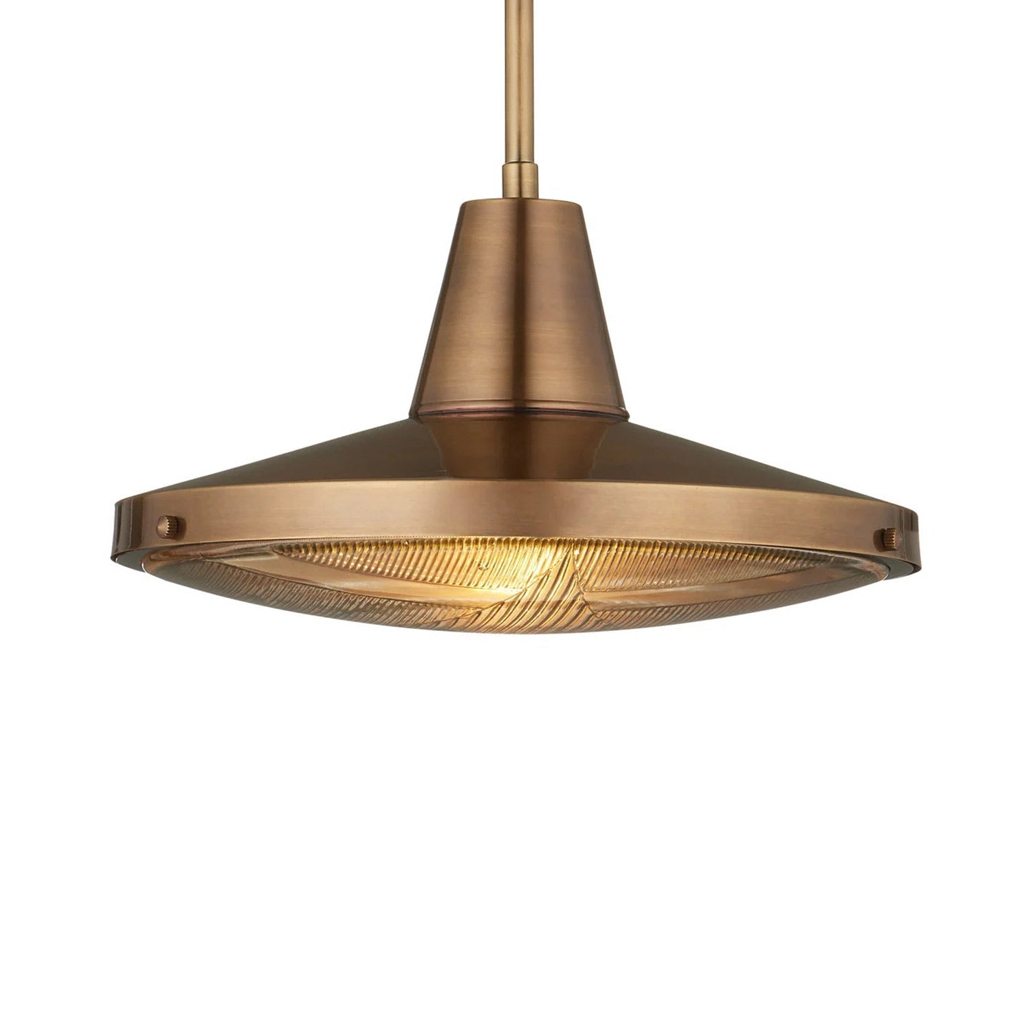 Mariner Outdoor Pendant Light in Antique Brass.