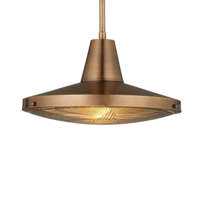 Mariner Outdoor Pendant Light in Antique Brass.