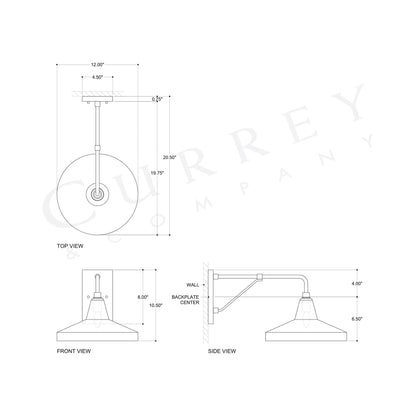 Mariner Outdoor Wall Light - line drawing.