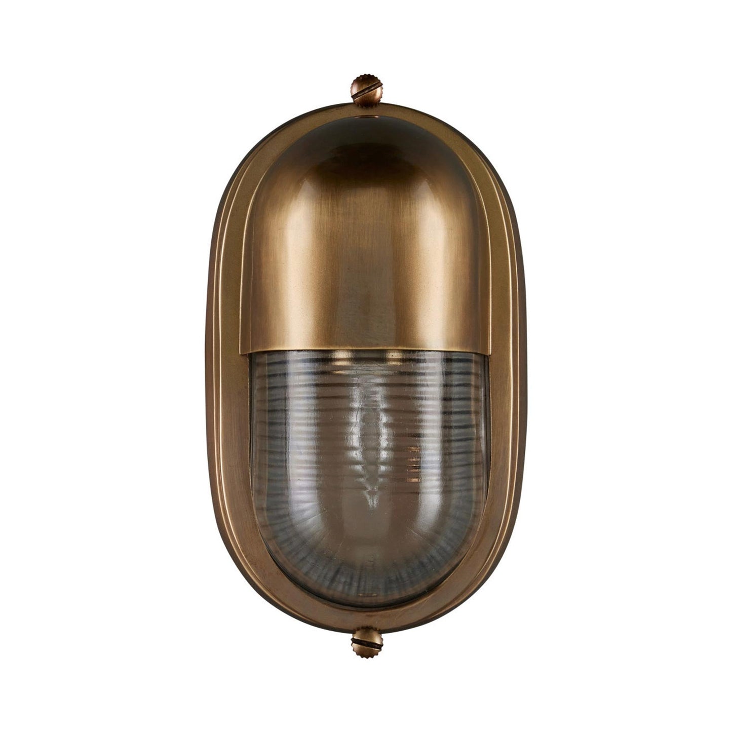 Maritime Outdoor Wall Light in Antique Brass.