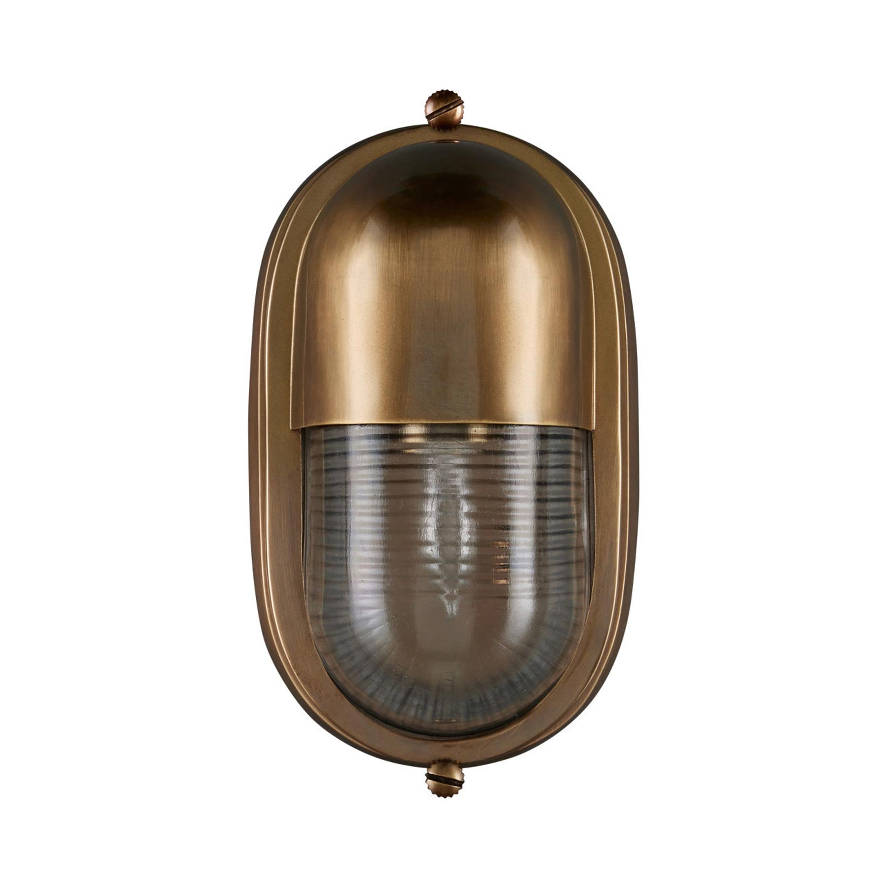 Maritime Outdoor Wall Light in Antique Brass.