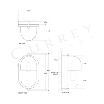 Maritime Outdoor Wall Light - line drawing.