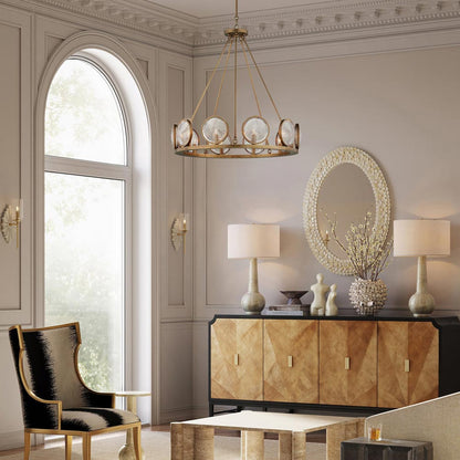 MarjieScope Chandelier in living room.