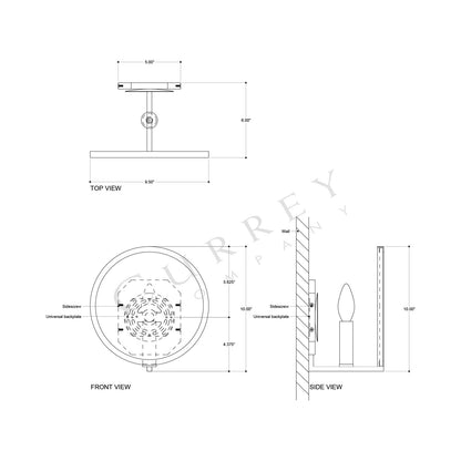 MarjieScope Wall Light - line drawing.
