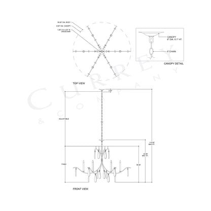 Marshallia Chandelier - line drawing.