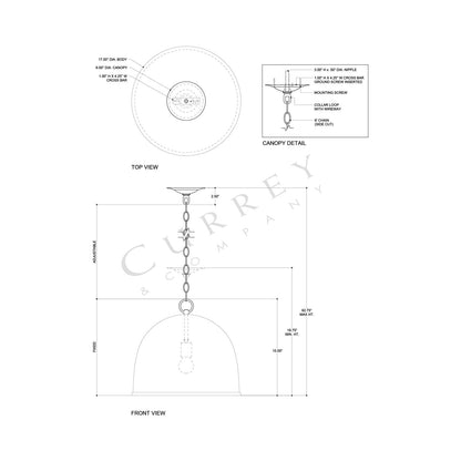 Matute Pendant Light - line drawing.