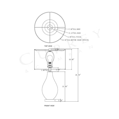 Mavi Table Lamp - line drawing.