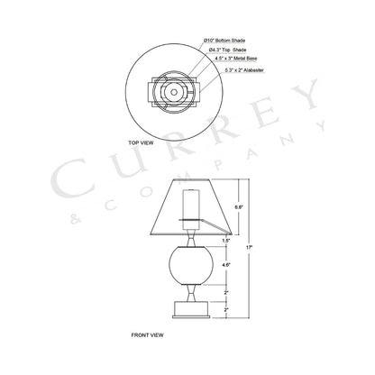 Meandro LED Rechargeable Table Lamp - line drawing.