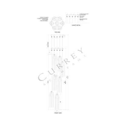 Medusa Multi Pendant Light  - line drawing.