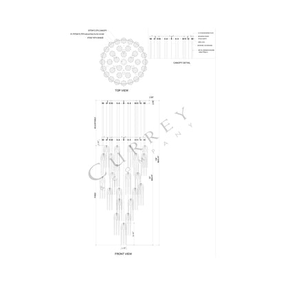 Medusa Multi Pendant Light  - line drawing.