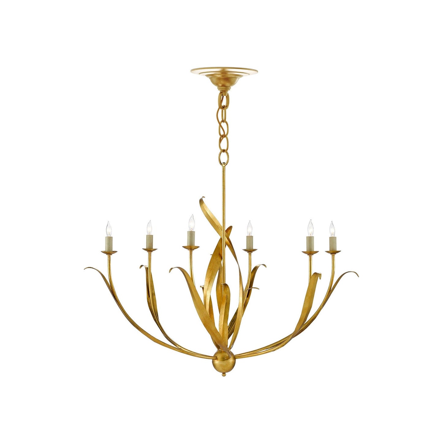 Menefee Chandelier in Antique Gold Leaf (Small).