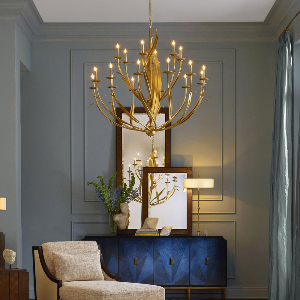 Menefee Chandelier in living room.