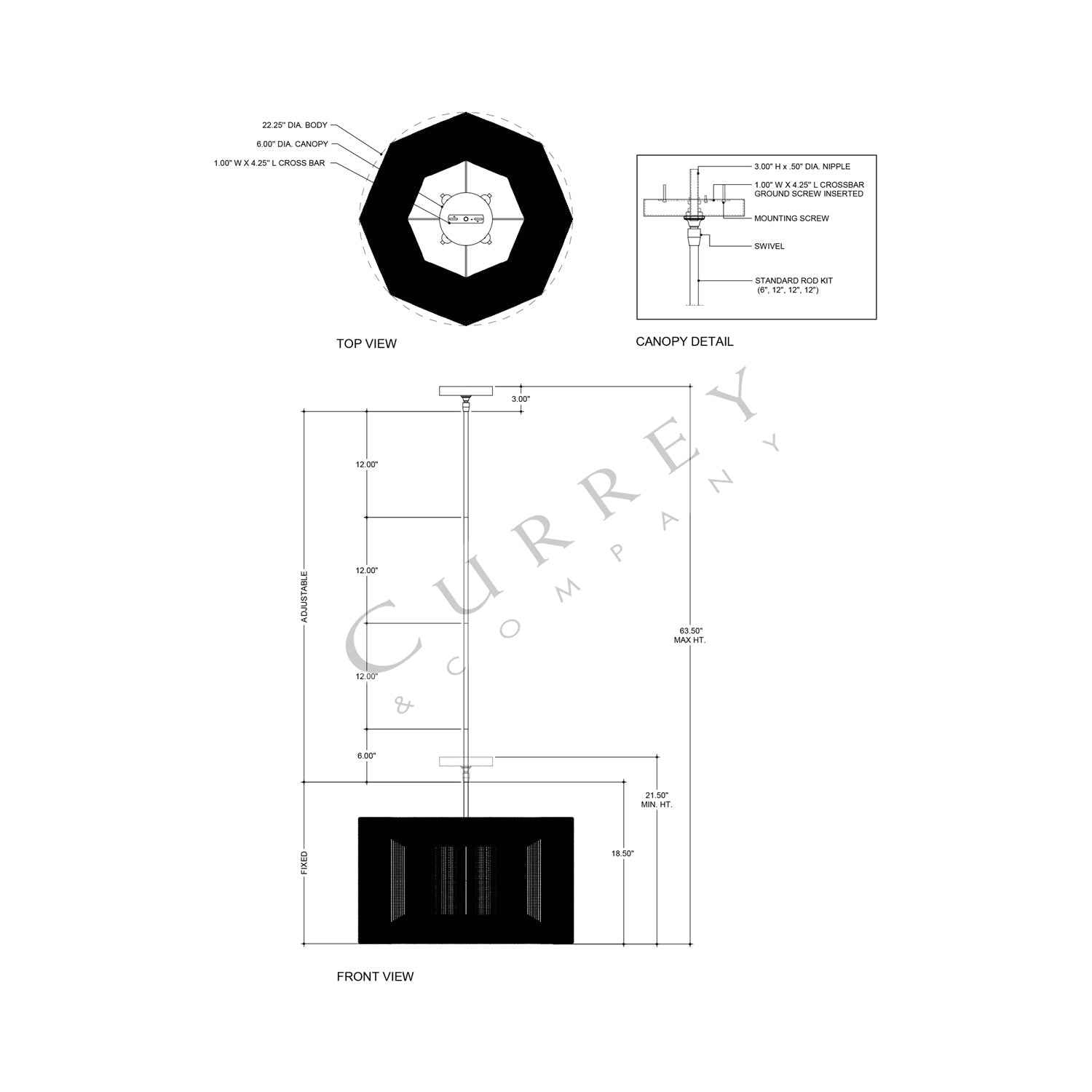 Mereworth Chandelier - line drawing.