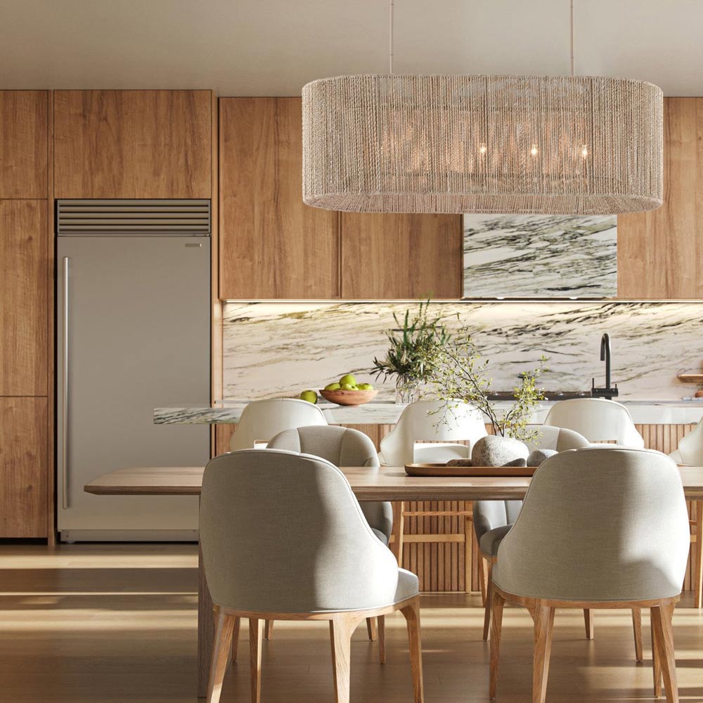 Mereworth Oval Chandelier in dining room.