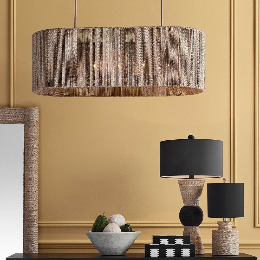 Mereworth Oval Chandelier in living room.