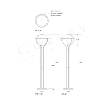 Metropolis Floor Lamp - line drawing.
