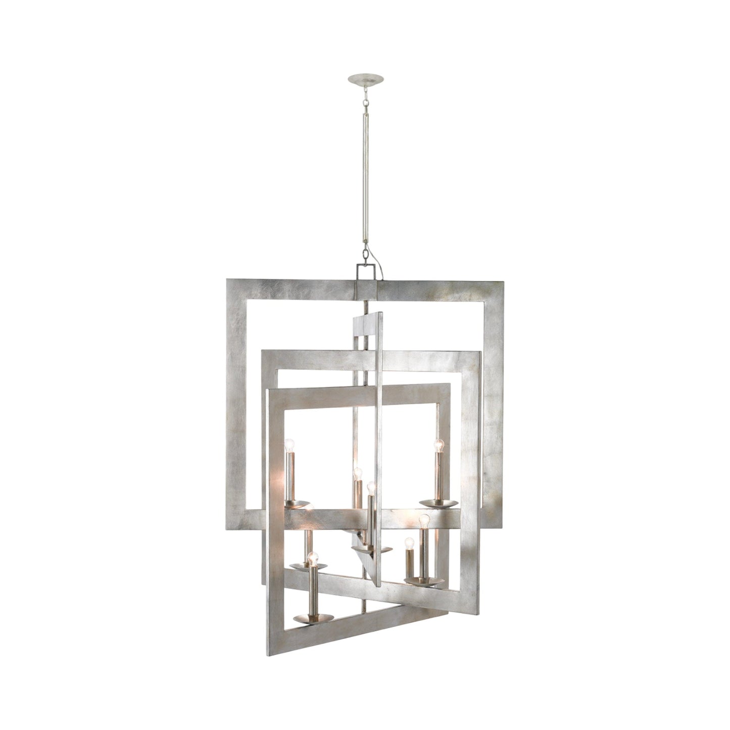 Middleton Chandelier in Contemporary Silver Leaf (45-Inch).