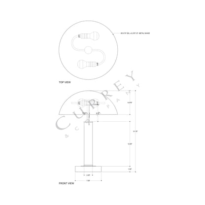 Miles Table Lamp - line drawing.