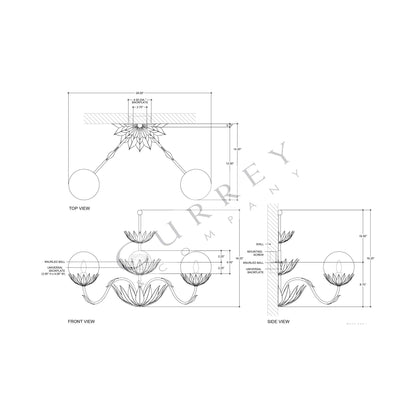 Mirasole Wall Light - line drawing.