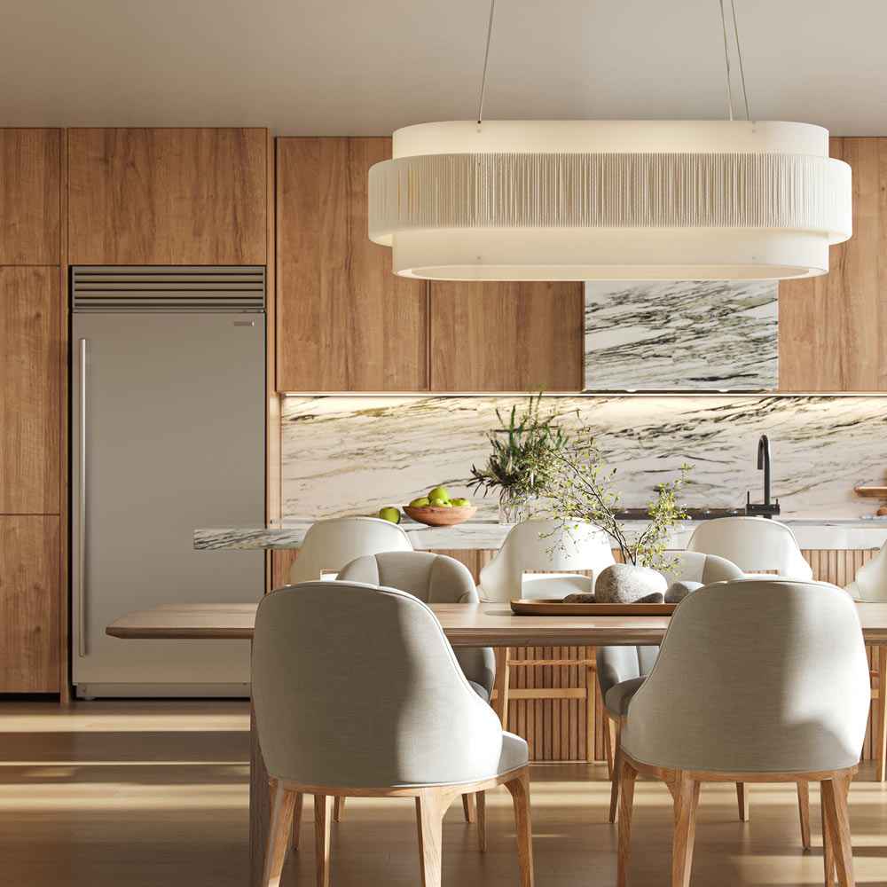 Monreale Oval Chandelier in kitchen.