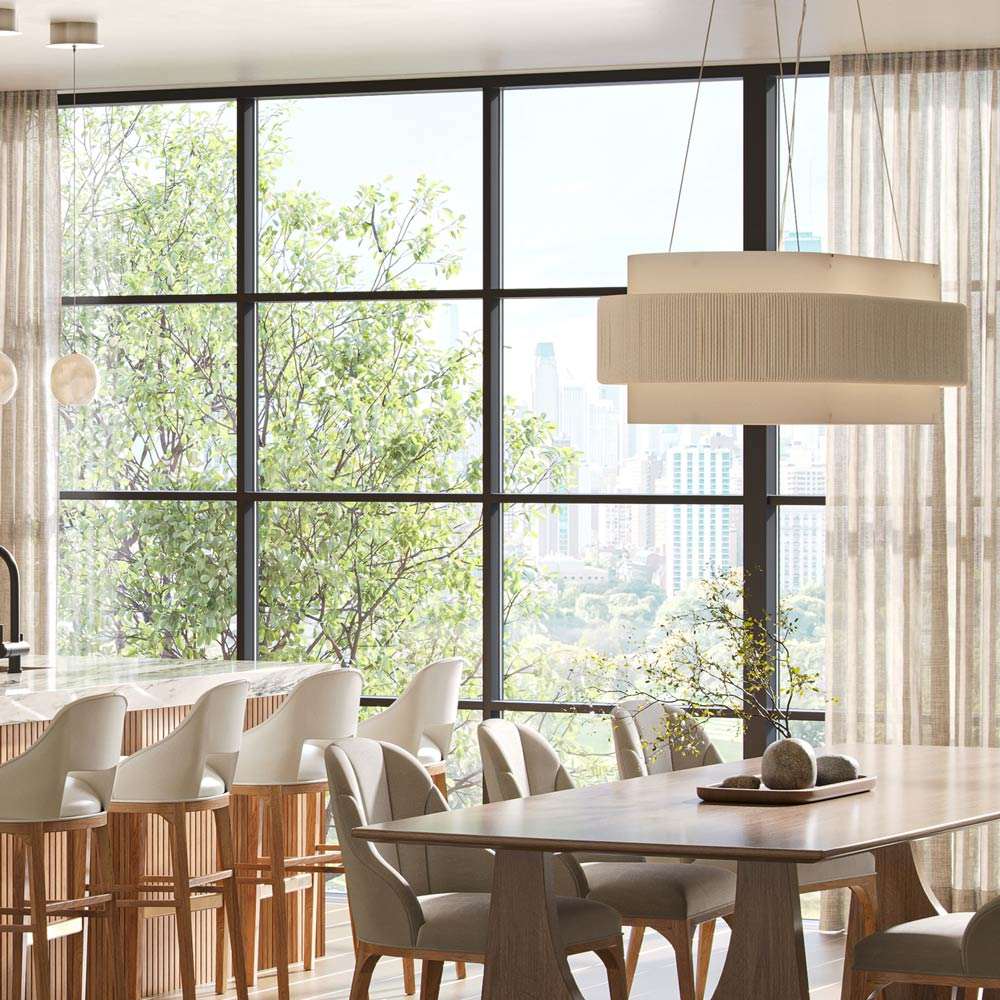 Monreale Oval Chandelier in kitchen.