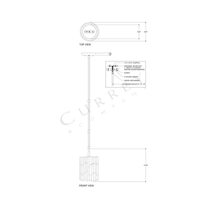 Moonstone Pendant Light - line drawing.