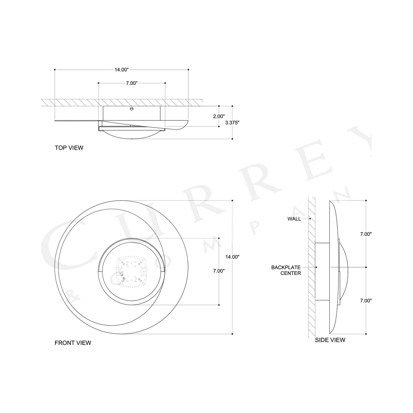 Muluk LED Wall Light - line drawing.