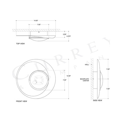 Muluk LED Wall Light - line drawing.