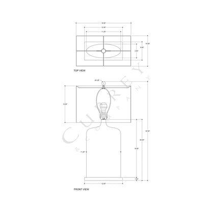 Musing Table Lamp - line drawing.