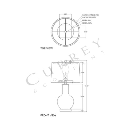 Myrtle Table Lamp - line drawing.