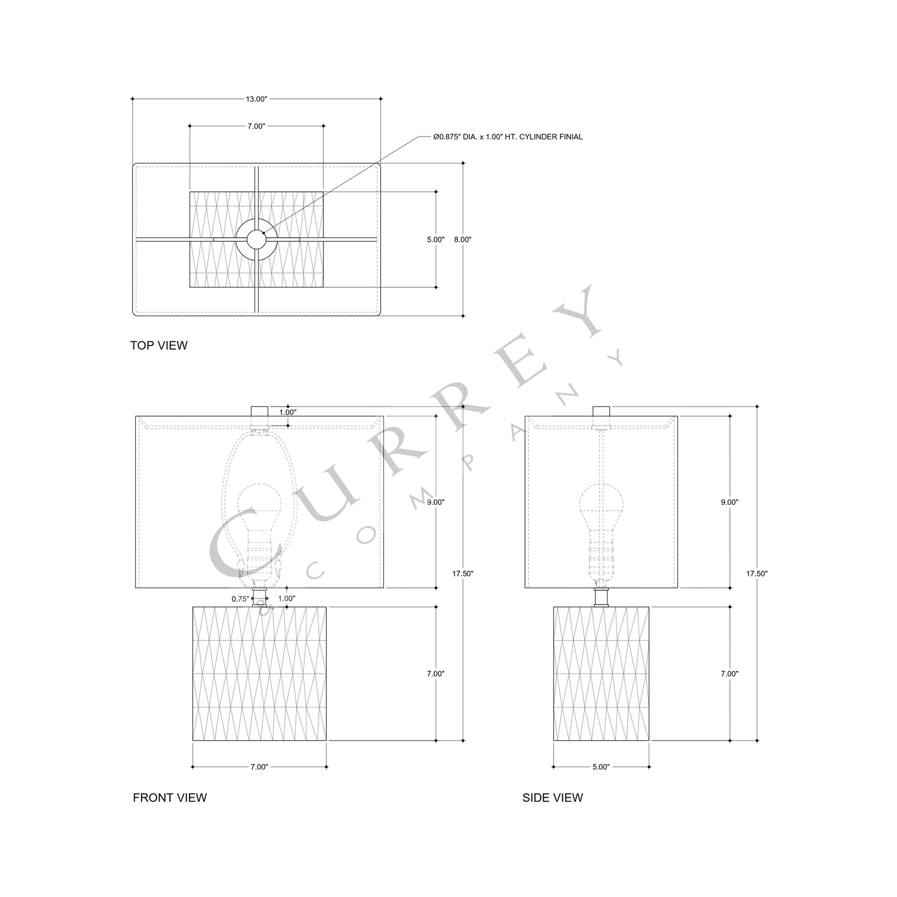 Nadene Table Lamp - line drawing.