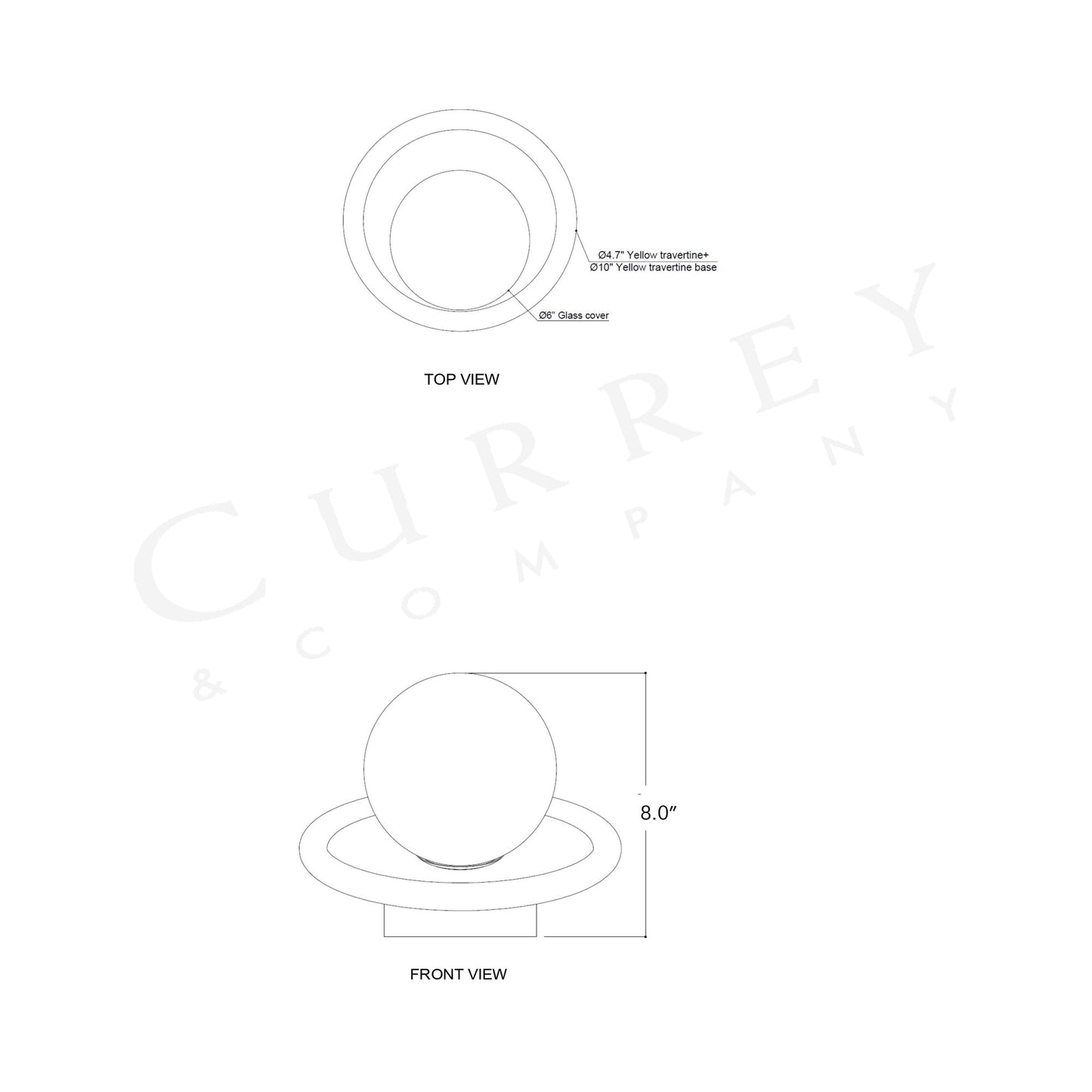 Navigation LED Rechargeable Table Lamp - line drawing.