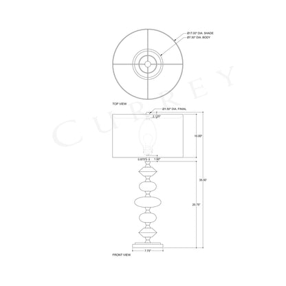 Nereid Table Lamp - line drawing.
