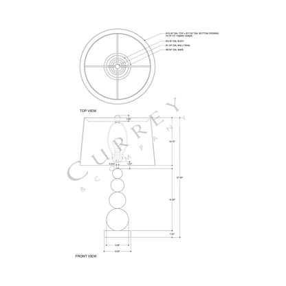 Niobe Table Lamp - line drawing.
