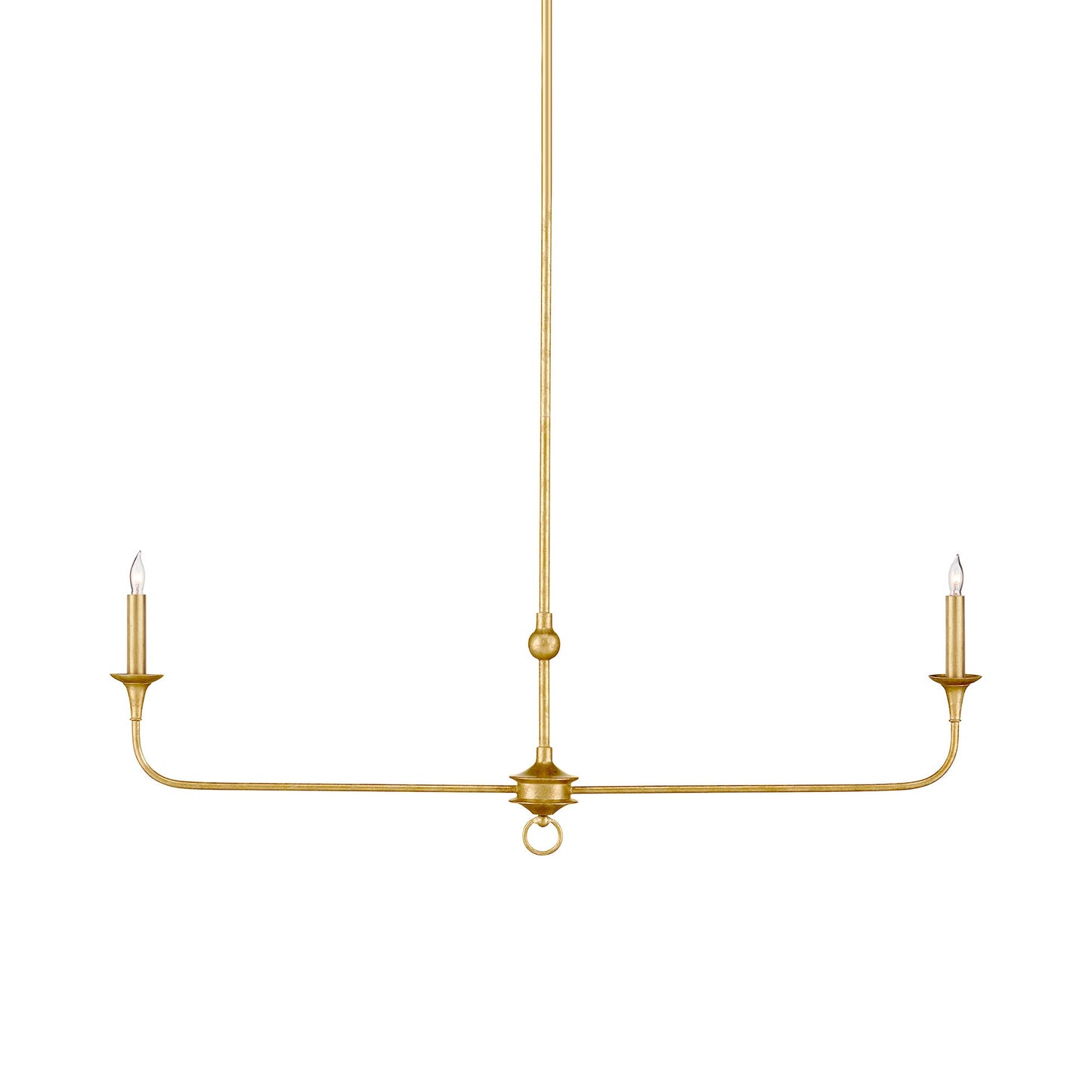 Nottaway Linear Chandelier in Contemporary Gold Leaf.