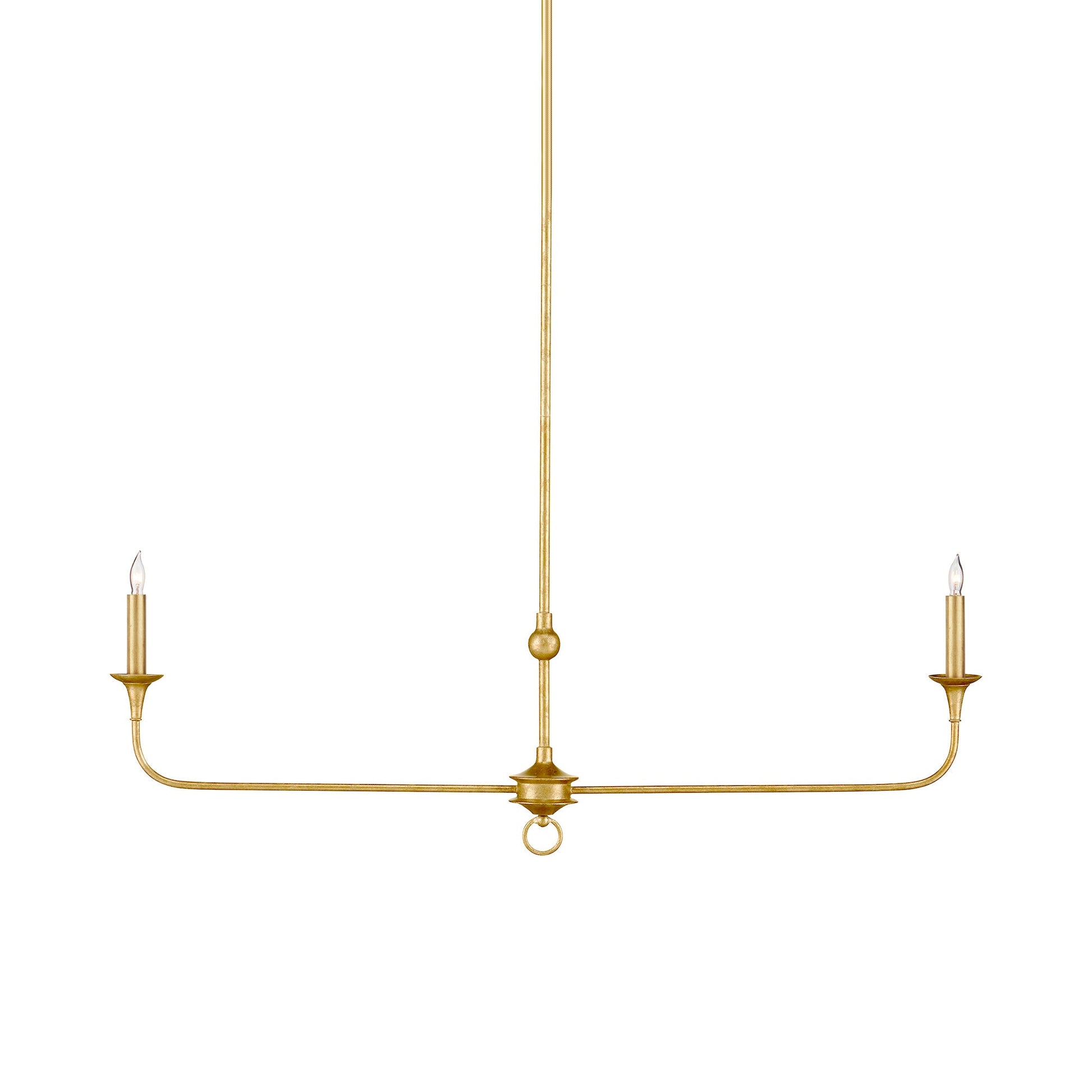 Nottaway Linear Chandelier in Contemporary Gold Leaf.