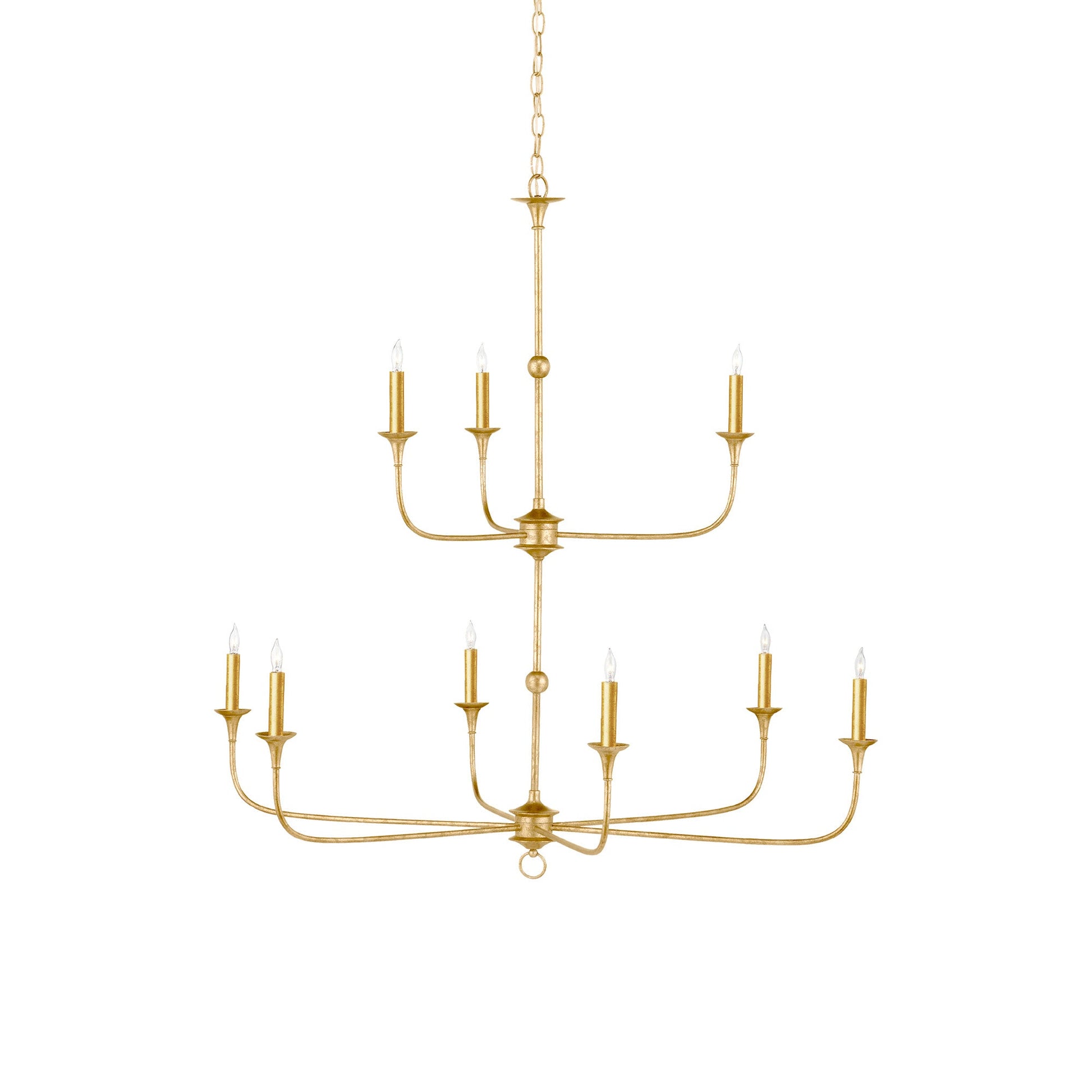 Nottaway Multi Light Chandelier in Contemporary Gold Leaf (2-Tier).