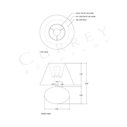 Odette Table Lamp - line drawing.
