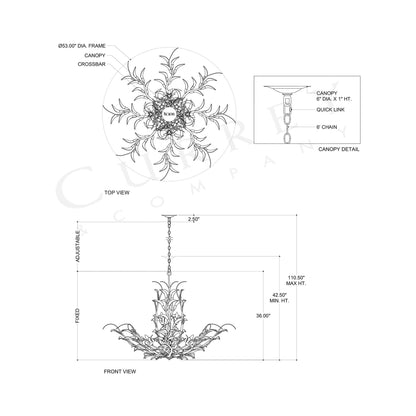 Odile Chandelier - line drawing.