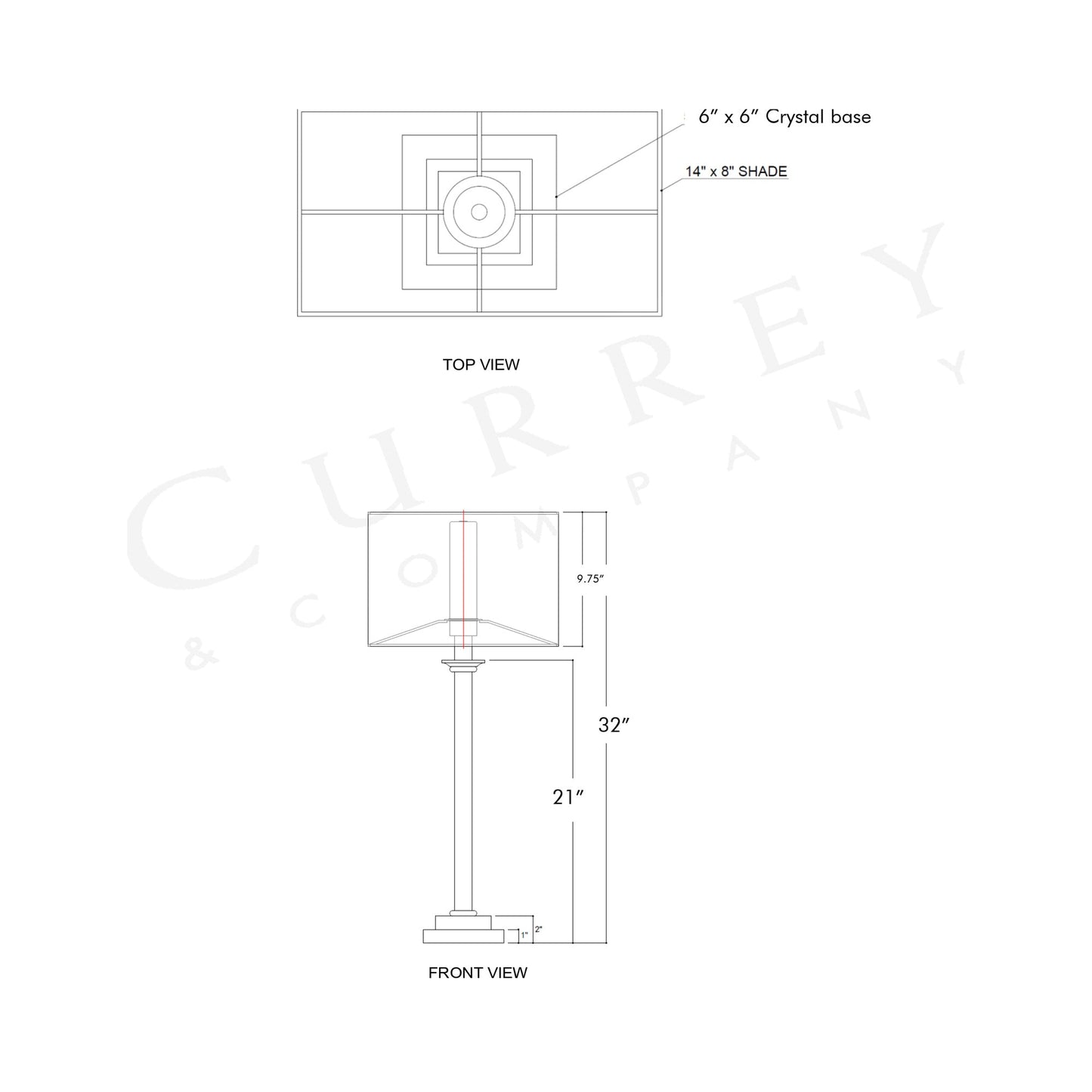 Odyssey LED Rechargeable Table Lamp - line drawing.