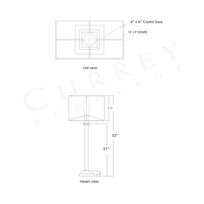 Odyssey LED Rechargeable Table Lamp - line drawing.