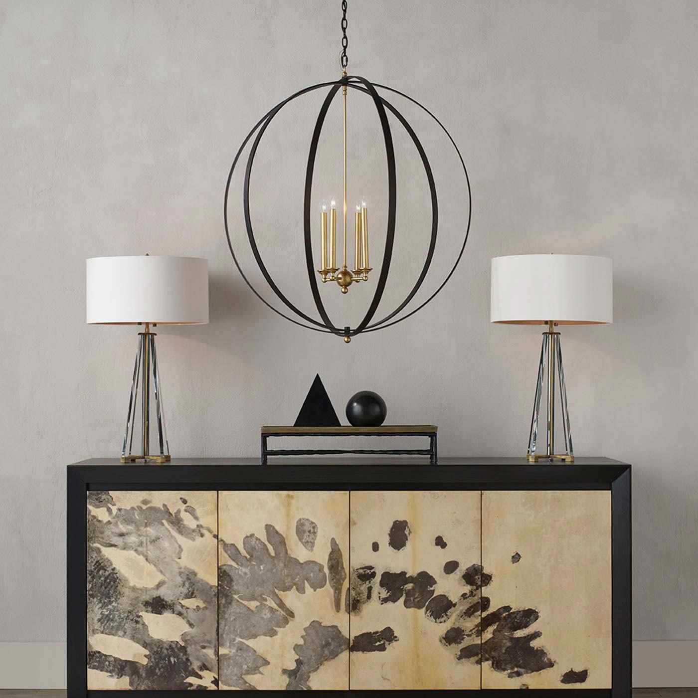 Ogden Orb Chandelier in living room.