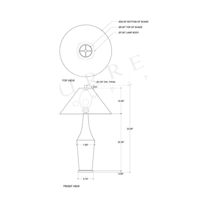 Olive Table Lamp - line drawing.