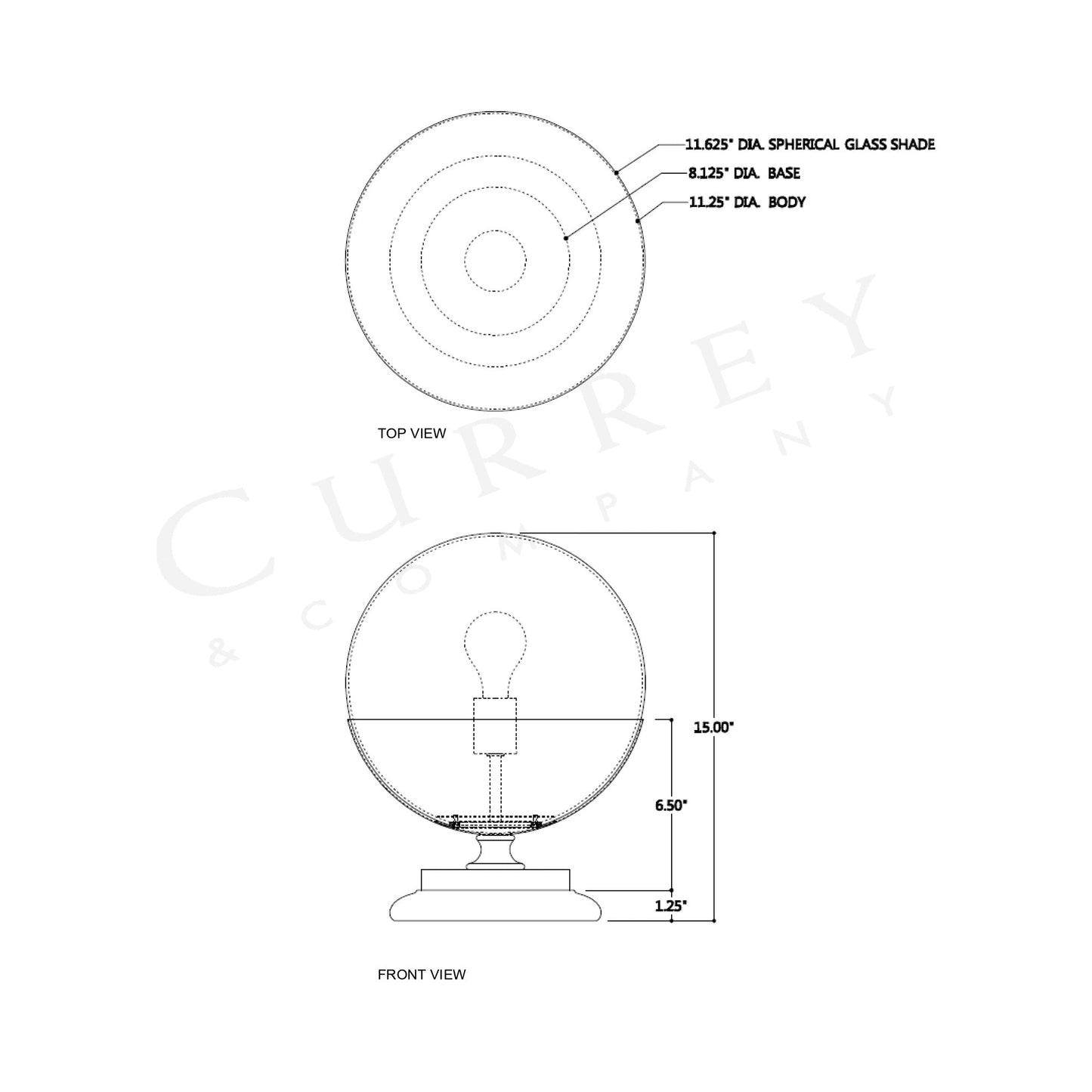 Orbis Table Lamp - line drawing.