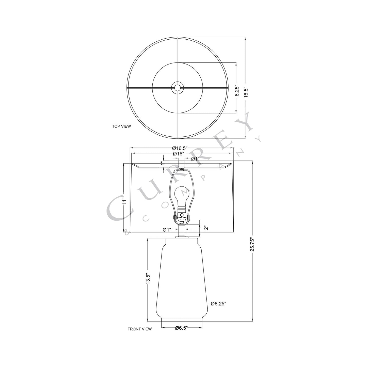 Owen Table Lamp - line drawing.