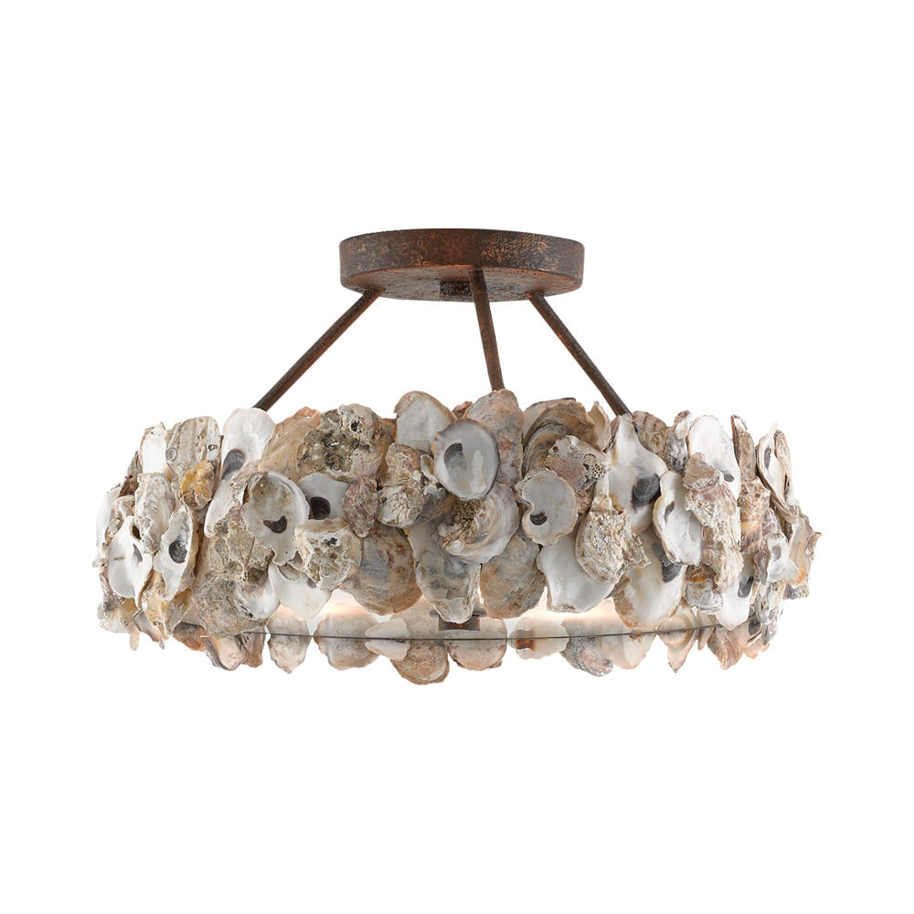 Oyster Semi Flush Mount Ceiling Light.