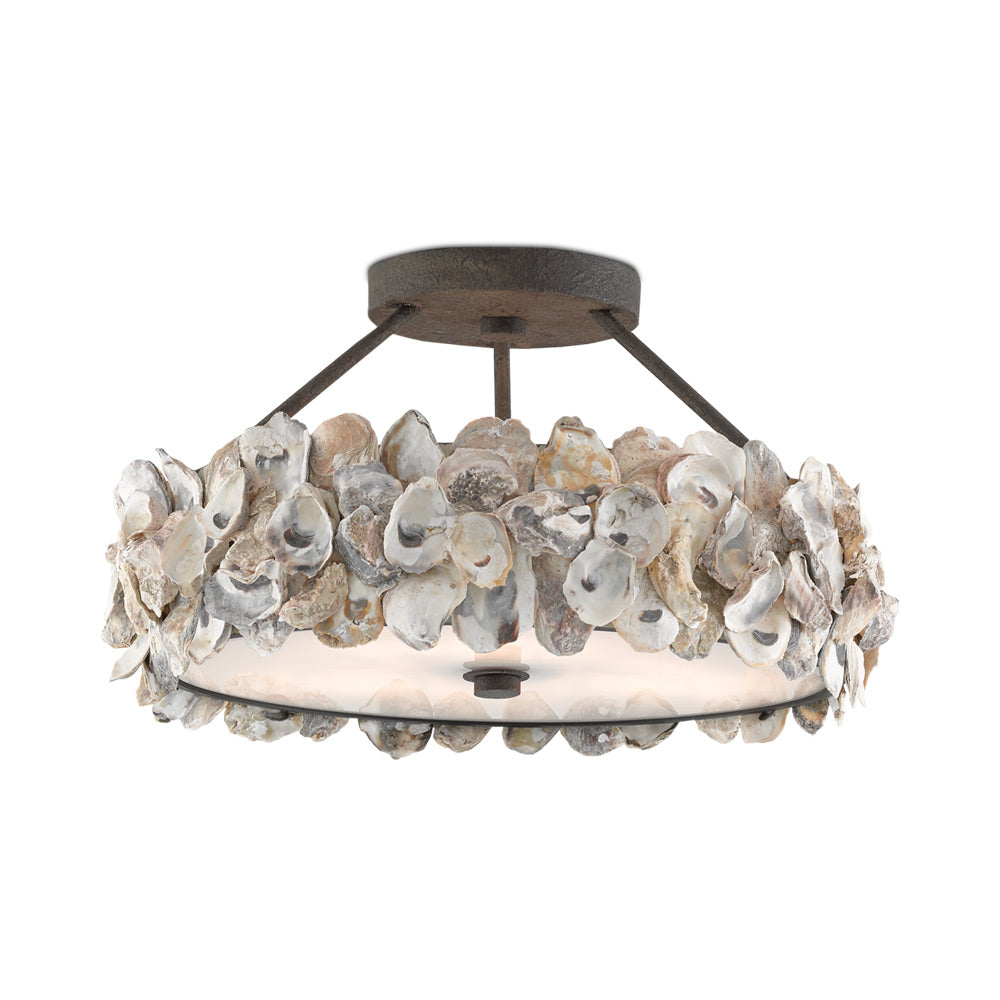 Oyster Semi Flush Mount Ceiling Light in Detail.